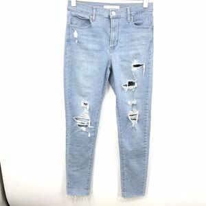 Levis Women 29 Jeans Light Wash Denim Pants 720 Super Skinny Distressed Stretch